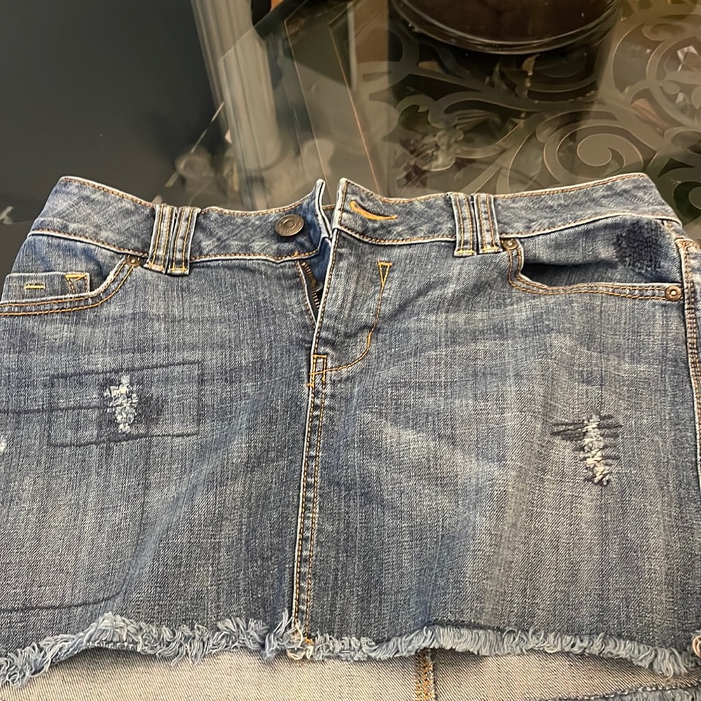 Blue jean mini skirt
